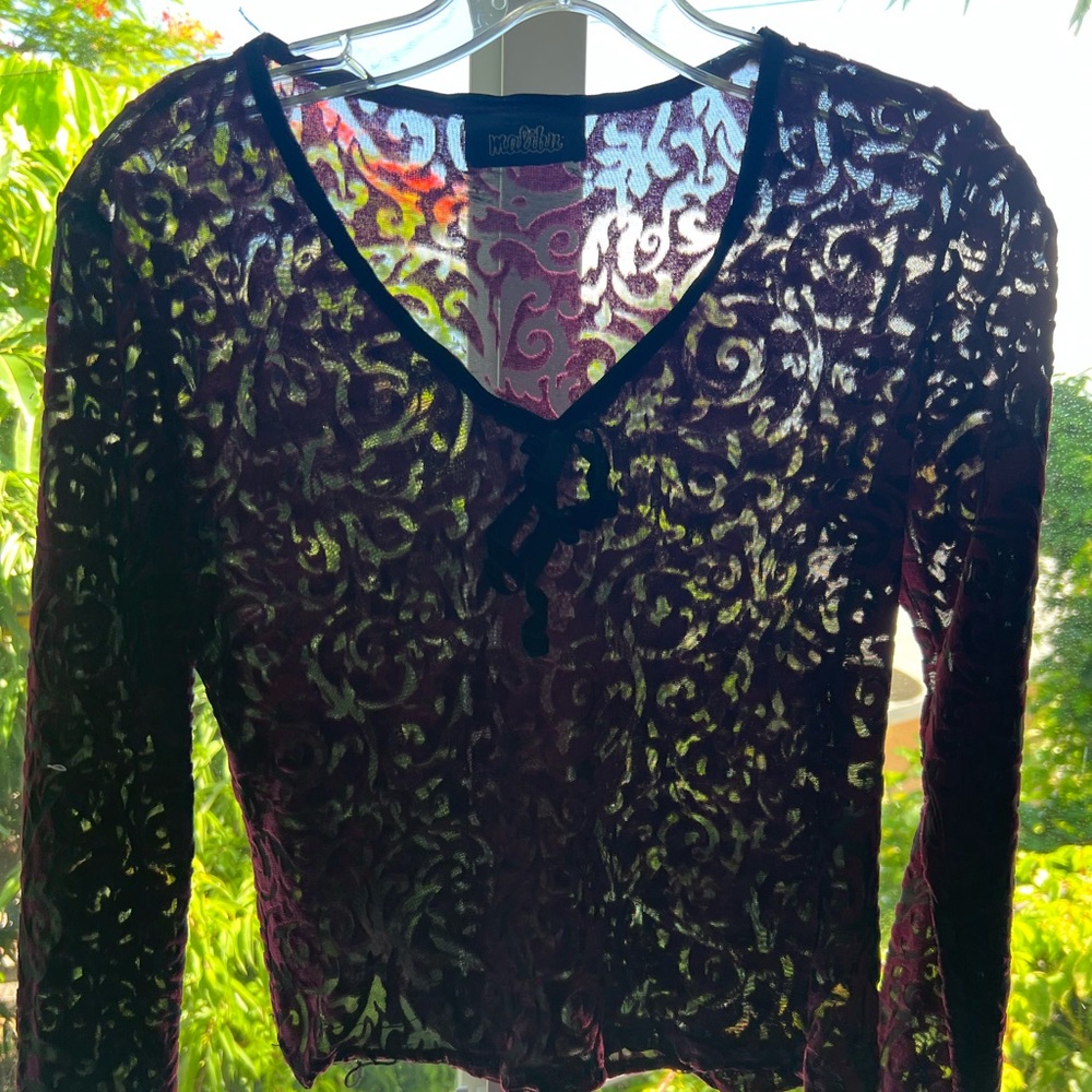 Long sleeve sheer Malibu top